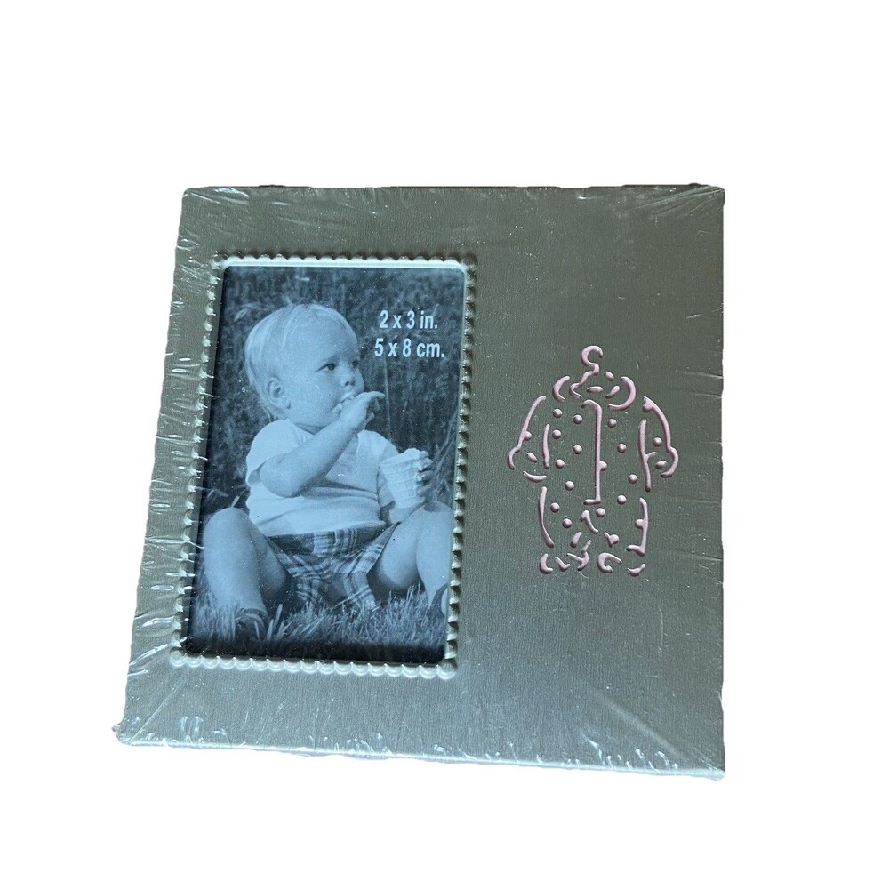 Silvetone Metal 4" Cut-Out Baby Picture Frame Holds 2X3 Photo